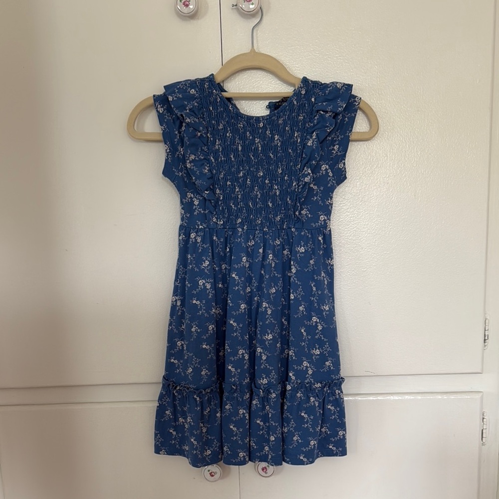 Blue Floral Kids Dress